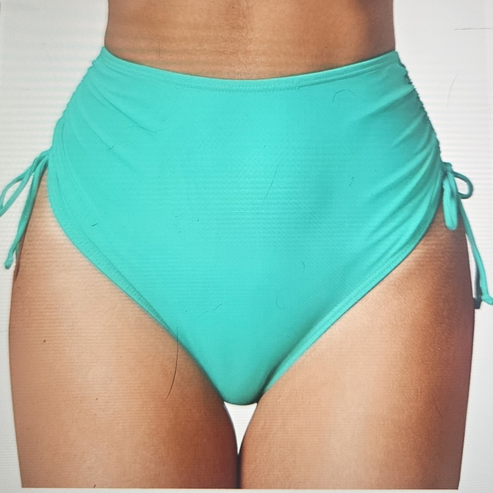 Victoria's Secret Aqua Bikini Set XS Stappy Bottoms & Removable Strapless Top - Picture 12 of 16
